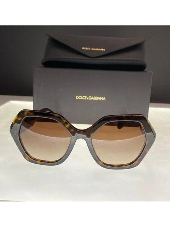 ? - New Authentic DOLCE & GABBANA Gradient Brown Irregular Ladies Sunglasses main image 6